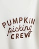 image 1 of F&F Girls Cotton Rich Pumpkin Picking Crew Sweatshirt in Cream