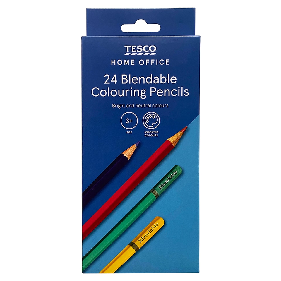 image 1 of Tesco Blendable Colouring Pencils 24 Pack