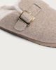 image 3 of F&F Faux Fur Lined Buckle Footbed Slippers in Mink