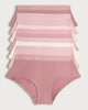 image 1 of F&F Girls 7-Pack Cotton Rich Love Waistband Short Knickers in Pink