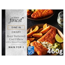 Tesco Finest Dine In Beer Battered Cod with a Minted Pea Puree 460G