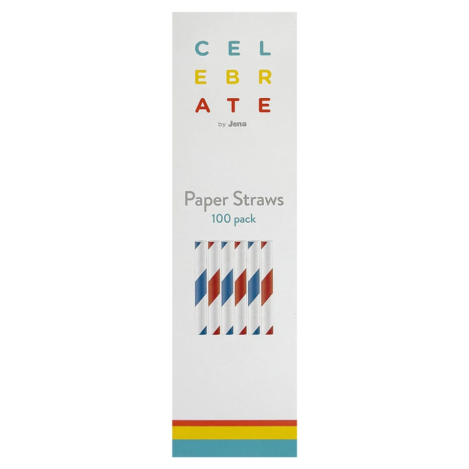 Celebrate by Jena Striped Paper Straws 100pk