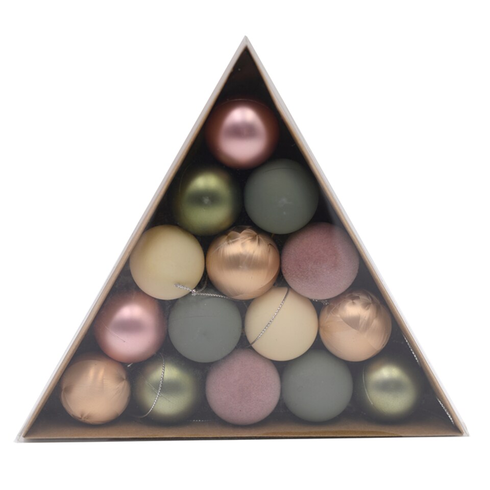 TESCO 15PK FROSTY BAUBLES