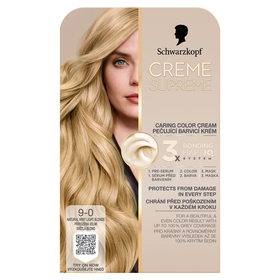 Schwarzkopf Creme Supreme tartós hajfesték 9-0 természetes nagyon világos szőke