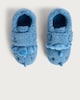 image 2 of F&F Boys Fleece Textured Triceratops Slippers in Blue