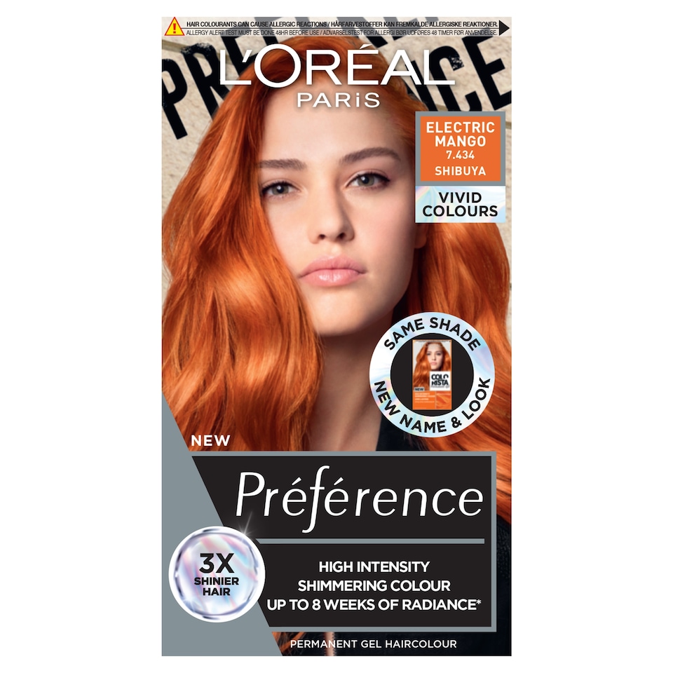 image 1 of L'Oreal Paris Preference Vivids 7.46 Electric Mango Permanent Hair Dye