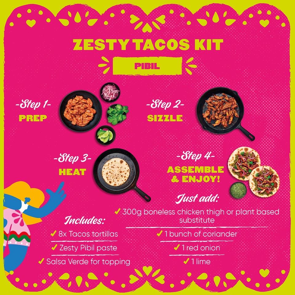 image 1 of Las Chicas Mexican Zesty Tacos Pibil Meal Kit 296G