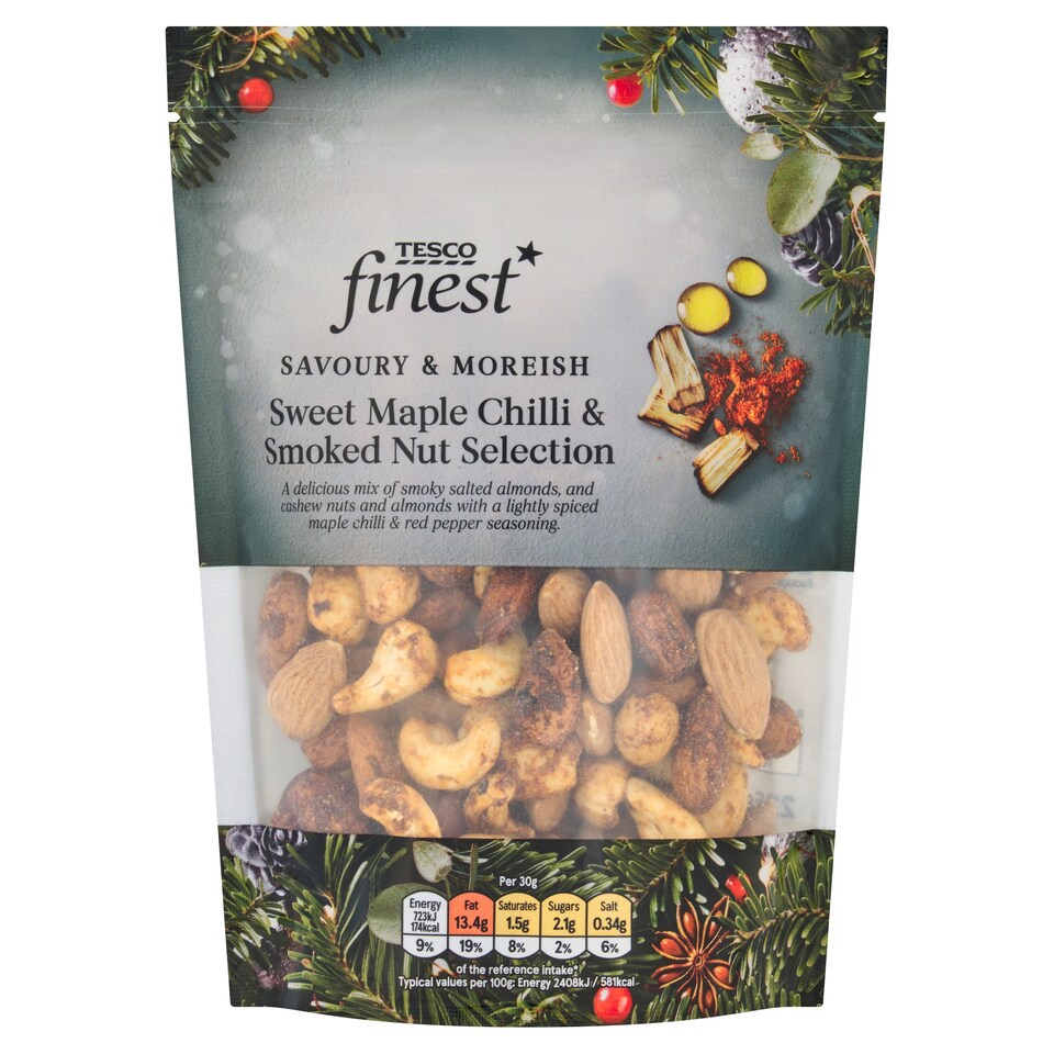 Tesco Finest Sweet Maple Chilli & Smoked Nut Selection 225g