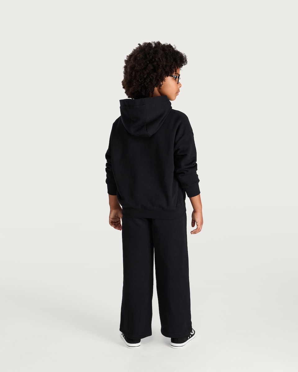 image 1 of F&F Girls Cotton Rich Hooded Sweatshirt in Black