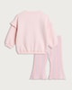 image 2 of F&F Baby 2-Piece Cotton Rich Sweatshirt and Flared Leggings Set in Pink