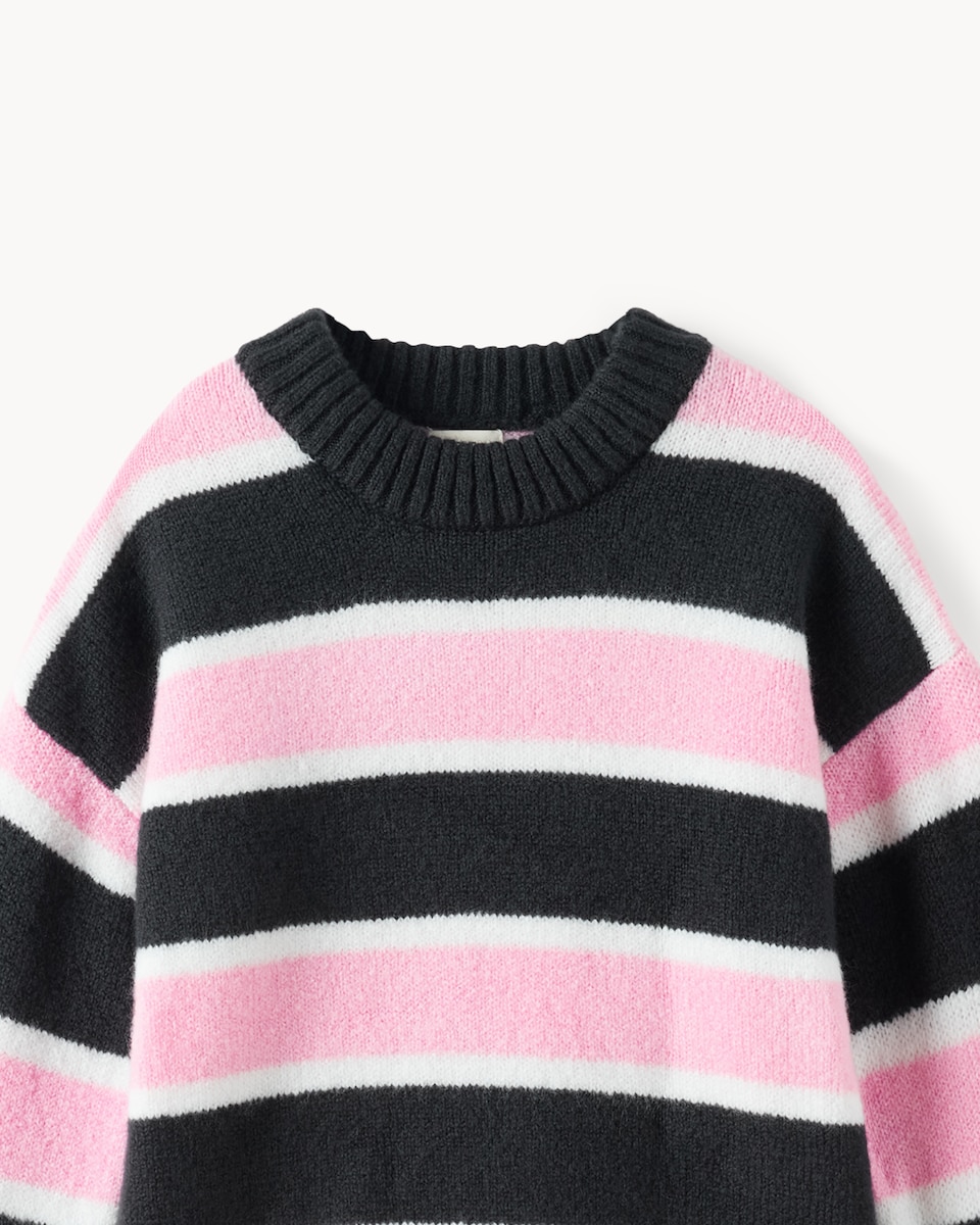 image 1 of F&F Girls Striped Jumper in Multi