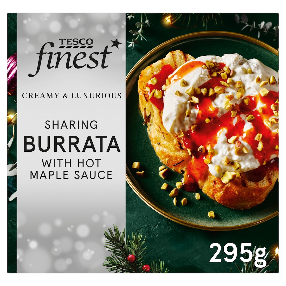 Tesco Finest Sharing Burrata with a Hot Maple Glaze and Pistachio Pieces 295g