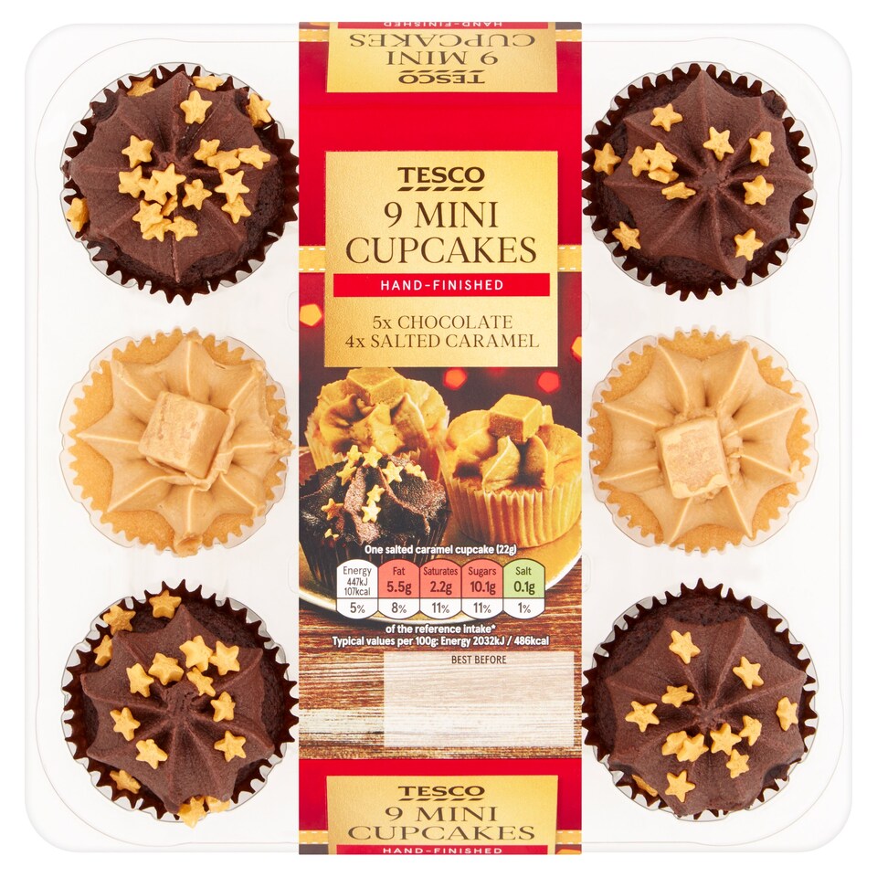 Tesco 9 Mini Christmas Cupcakes