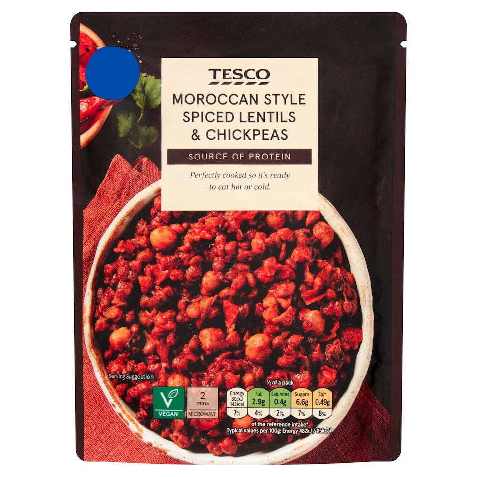 Tesco Moroccan Style Spiced Lentils & Chickpeas 250g