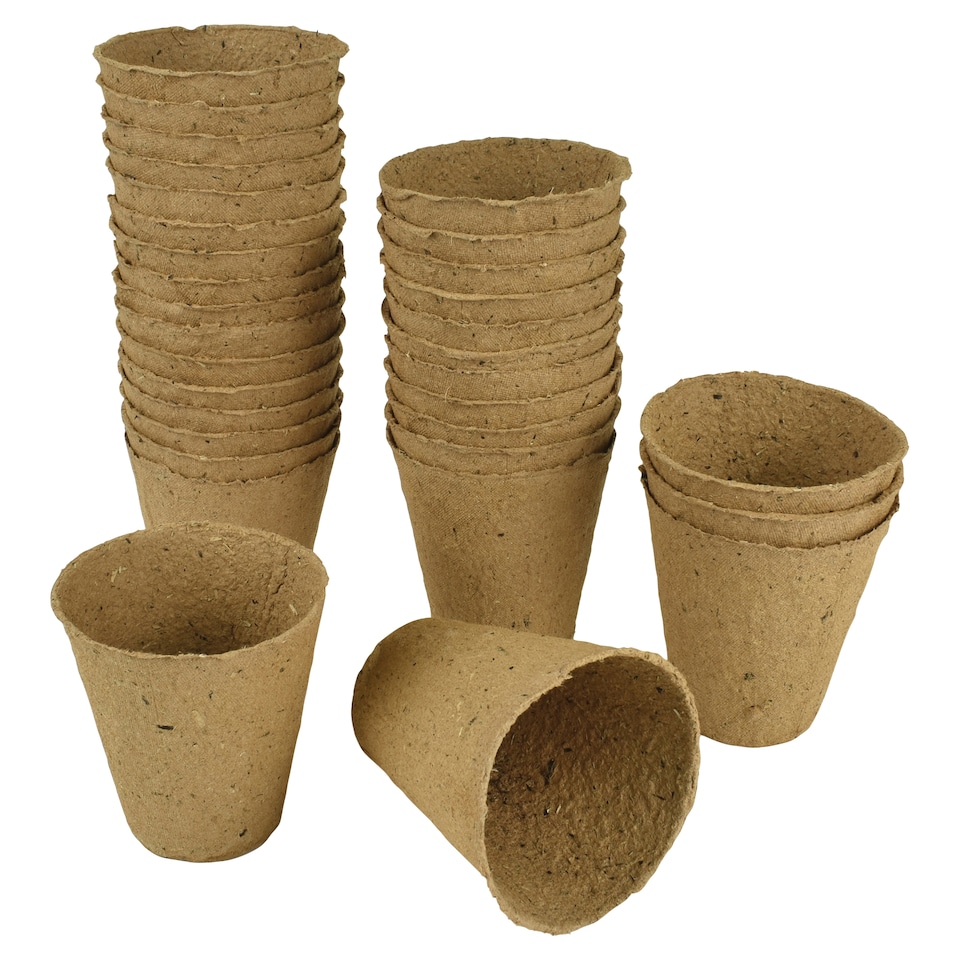 Gro-Sure Fibre Pots Round 8cm - 12 Pack