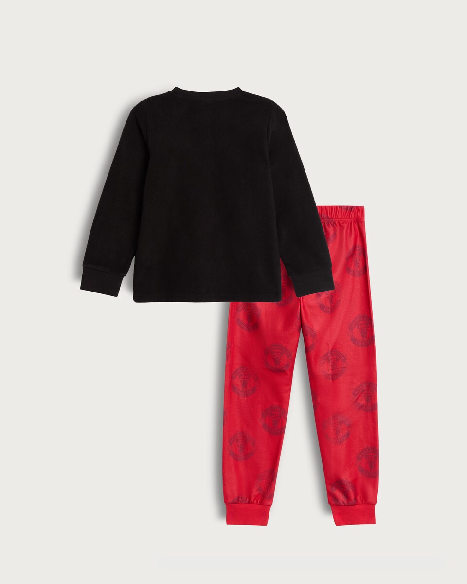 image 1 of Manchester United Fleece Pyjama Set in Red