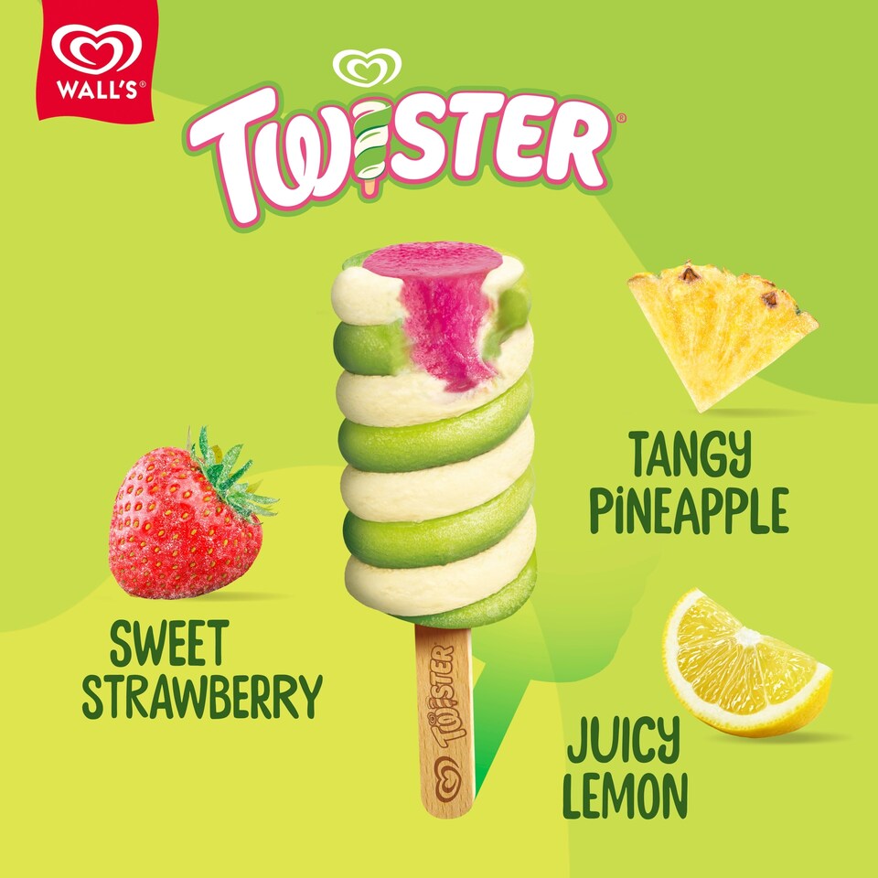image 1 of Wall's Twister Mini Pineapple Ice Cream Lollies 6x50ml