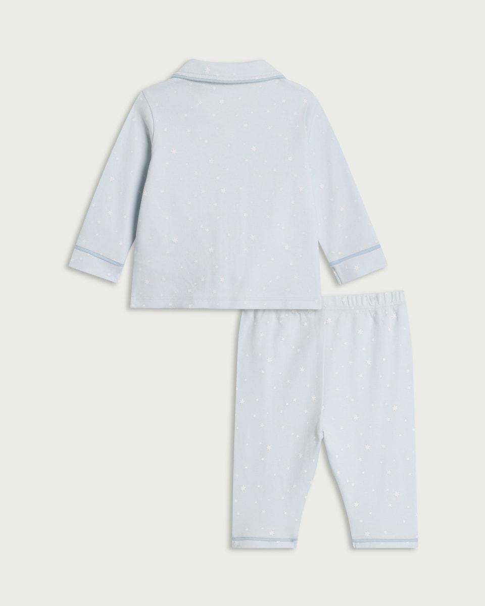 image 1 of F&F Baby 2-Piece Pure Cotton Pyjama Set in Blue