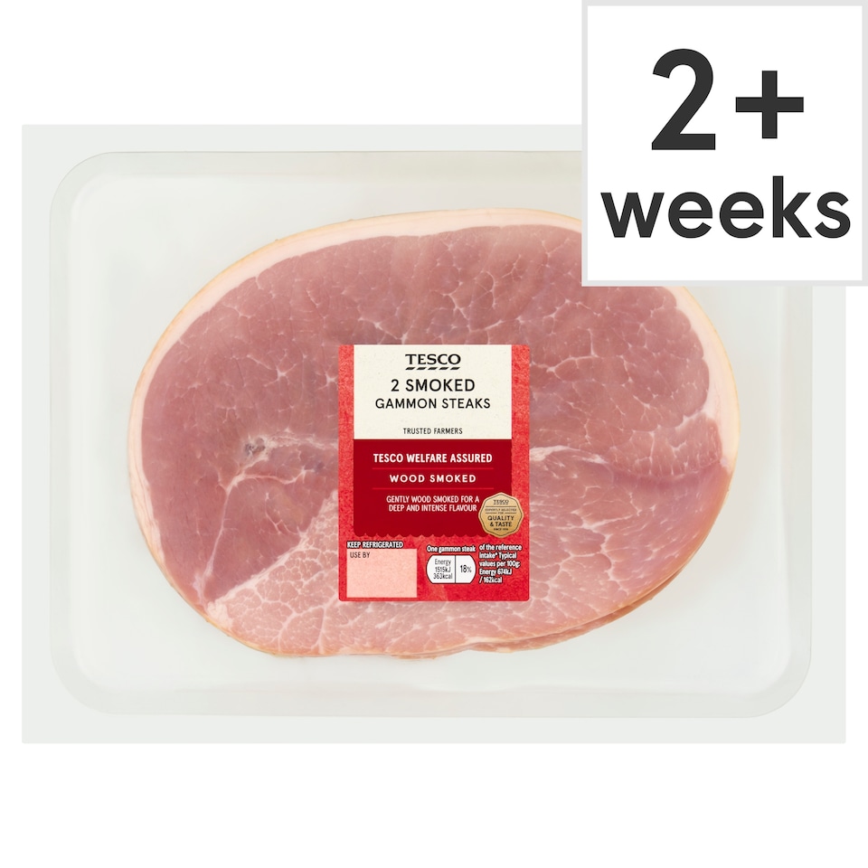 Tesco Smoked Gammon Steaks 2 Pack 450g