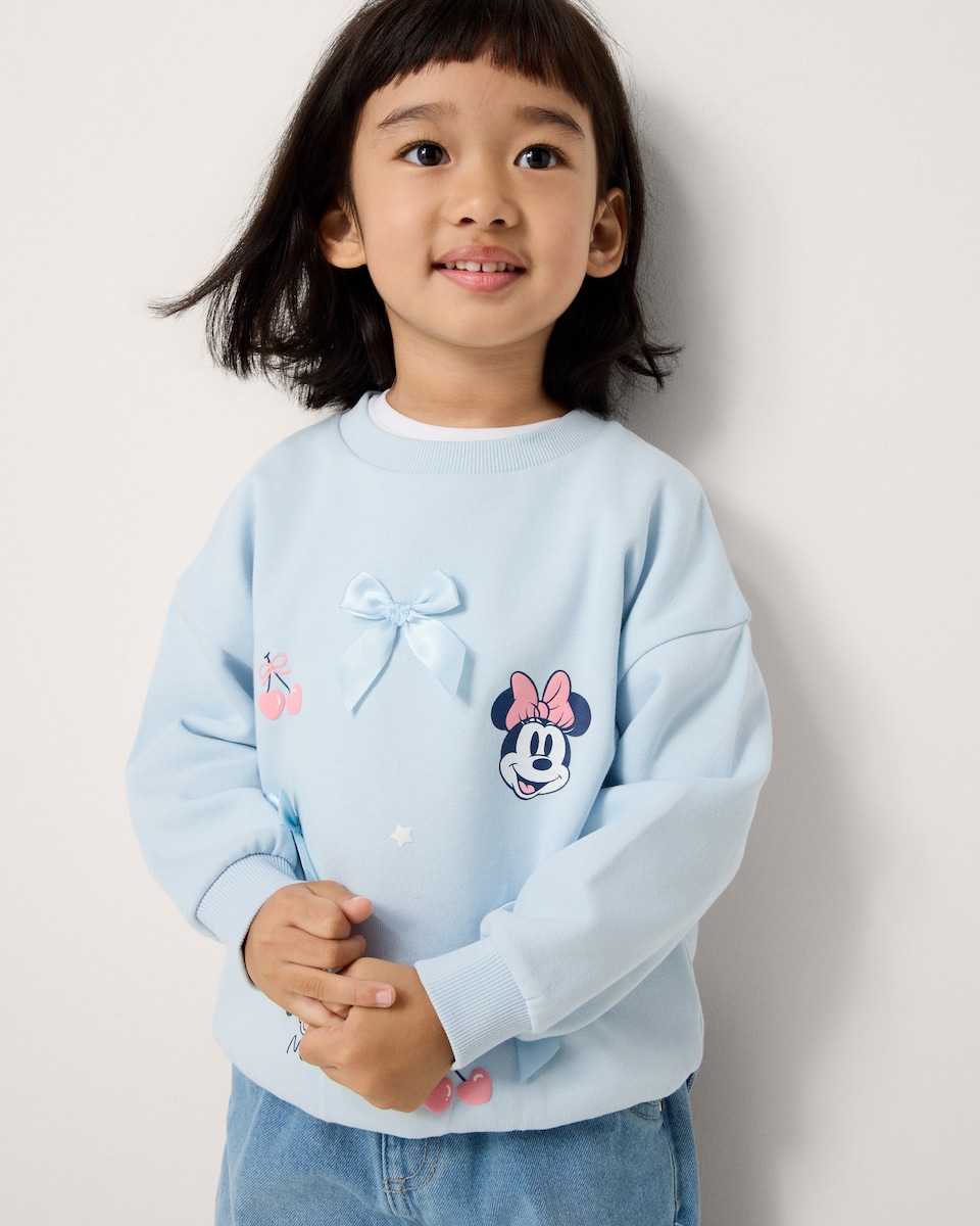 image 1 of Minnie Mouse Cotton Rich Sweatshirt in Blue