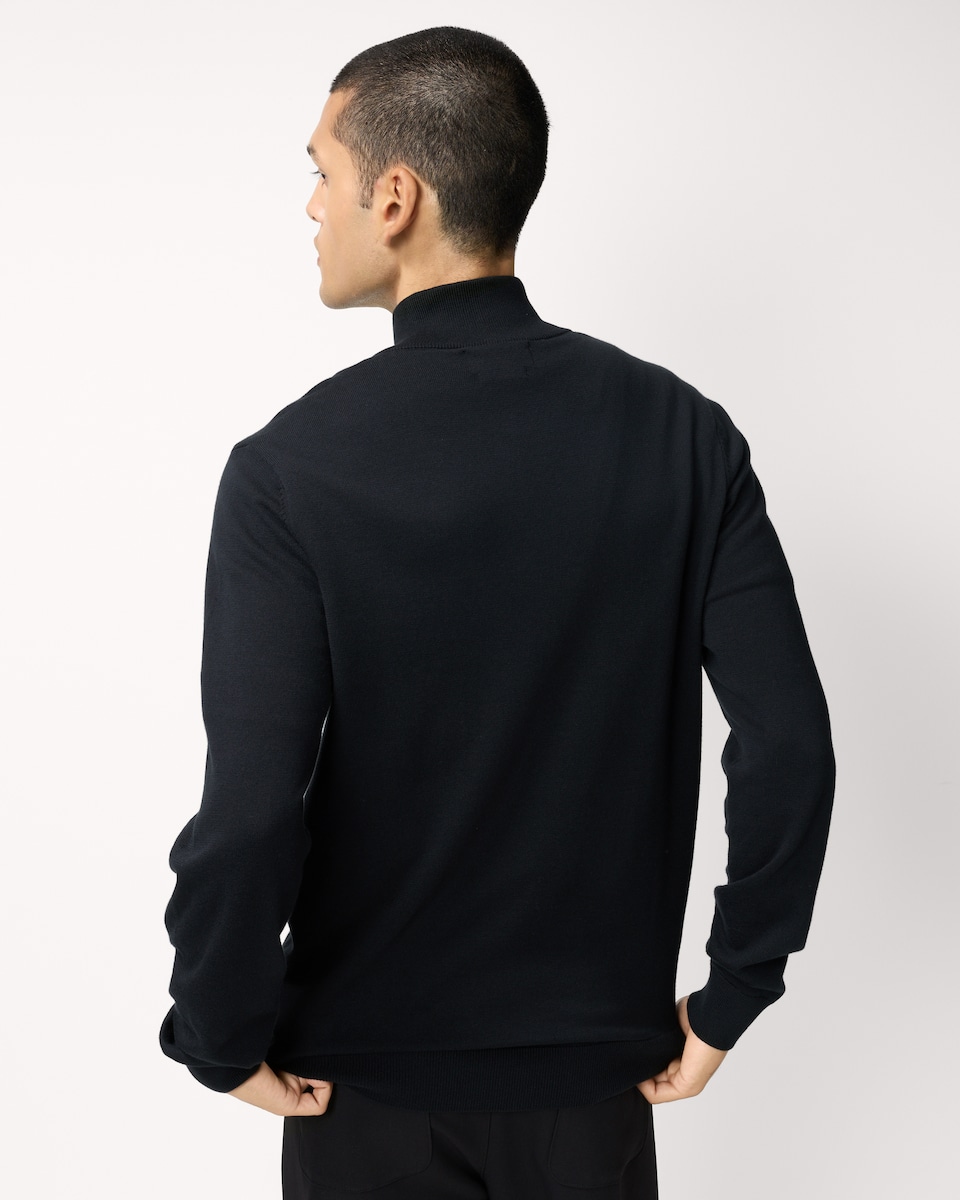 image 1 of F&F Pure Cotton Half Zip Jumper in Black