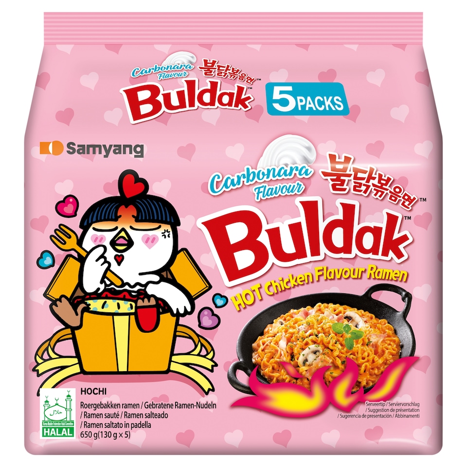 image 1 of Buldak Hot Chicken Ramen Carbonara Flavour 5 x 130g