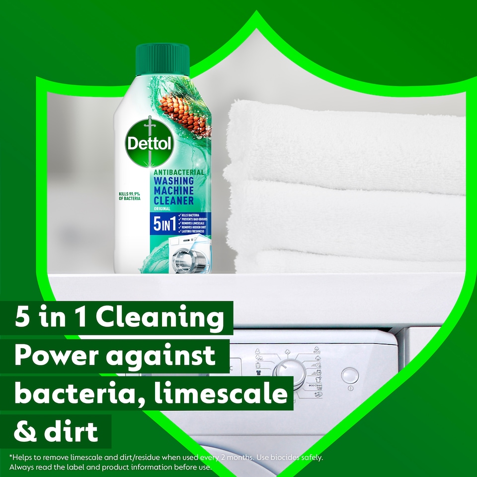image 1 of Dettol Antibacterial Limescale Washing Machine Cleaner 250ml
