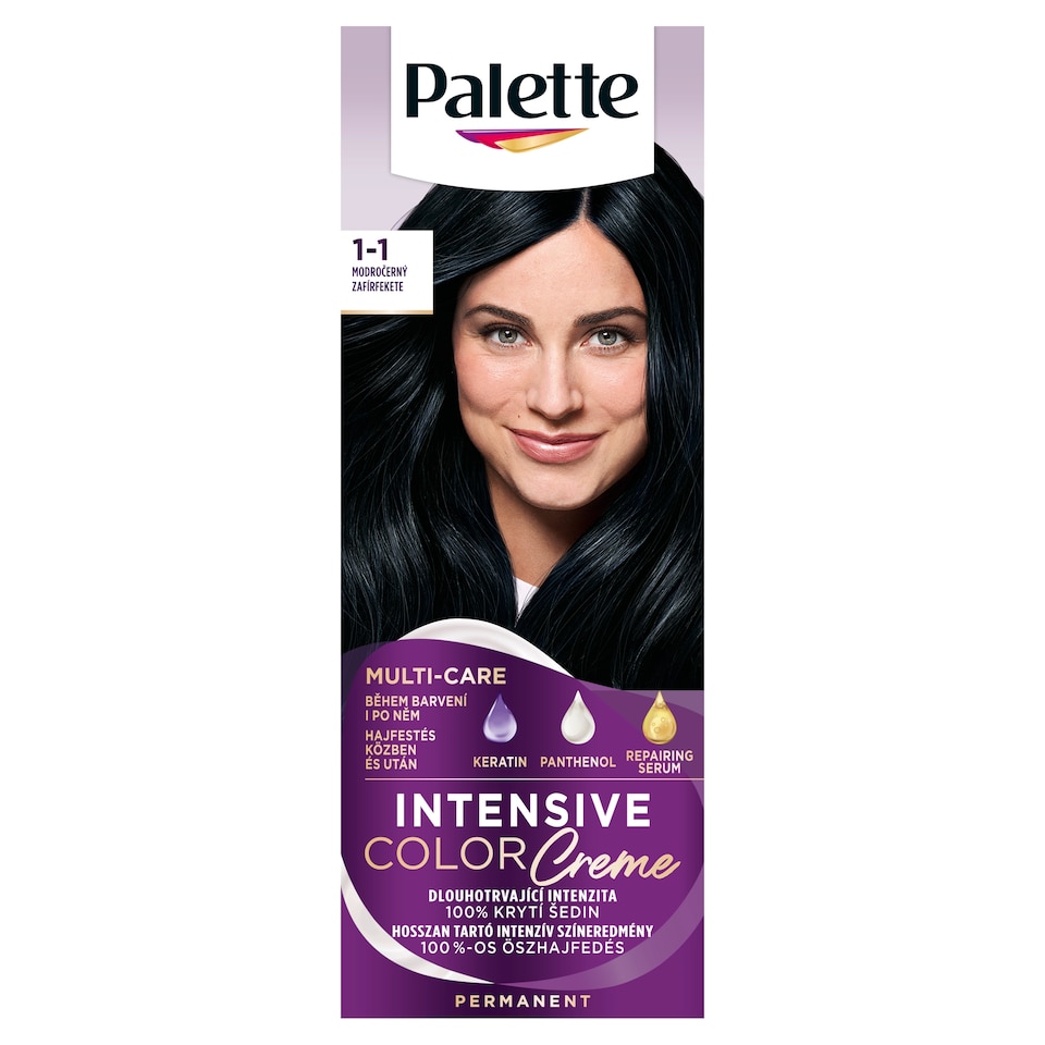 Palette Intensive Color Creme hajfesték 1-1 (C1) Zafír fekete  1. kép