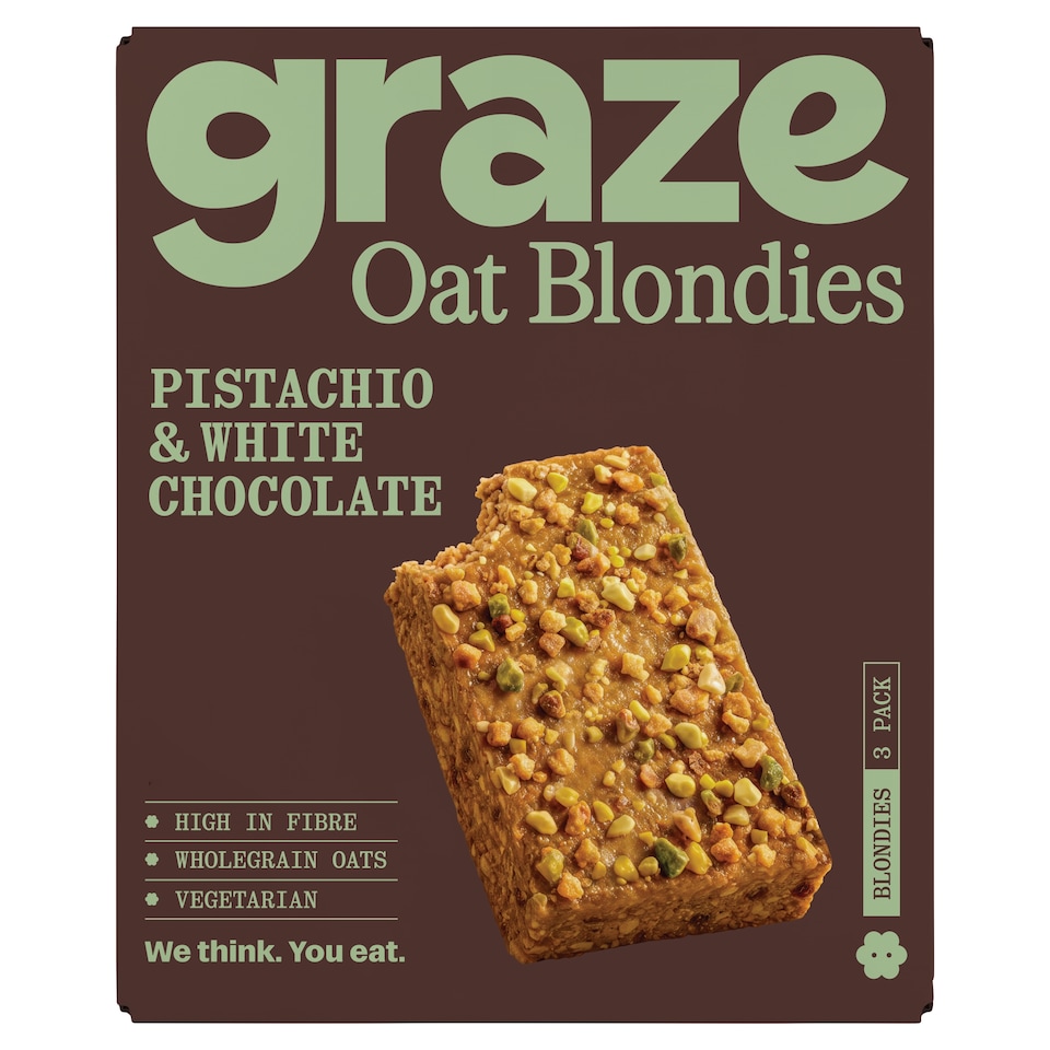 Graze Pistachio & White Chocolate Oat Blondies 3x45g