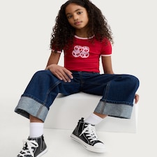 F&F Girls Cotton Rich Lucky Dice Print T-Shirt in Red