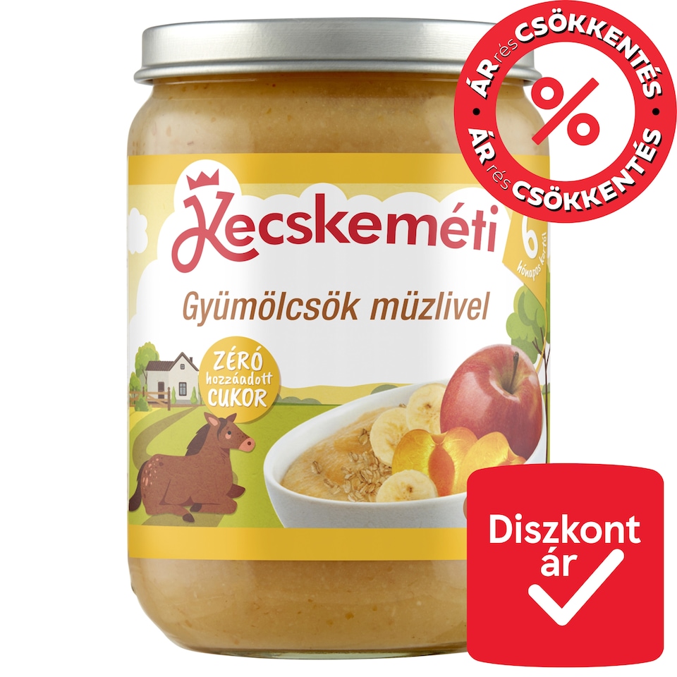 Kecskeméti gyümölcsök müzlivel bébidesszert 6 hónapos kortól 190 g
