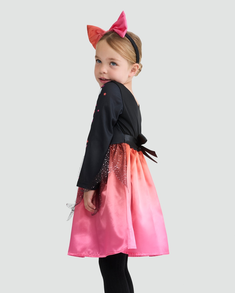 image 1 of F&F Girls 2-Piece Trick or Treat Skeleton Fancy Dress Costume in Black