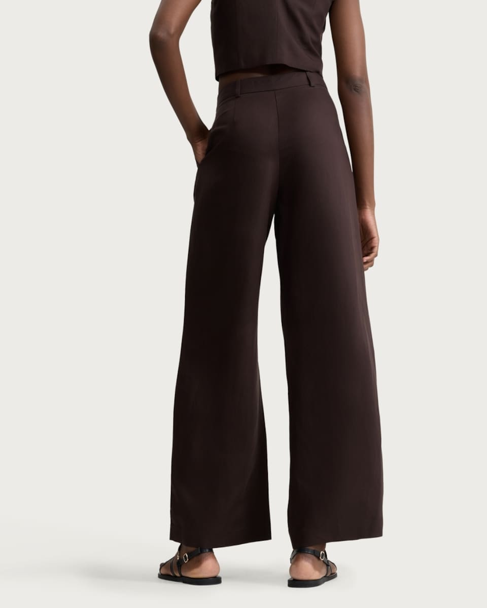 image 1 of F&F Double Pleat Wide Leg Trousers in Brown