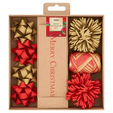 T. Red/Gold Topper & Gift Tag Set