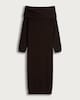 image 5 of F&F Ribbed Knit Bardot Midi Dress with Wool in Brown