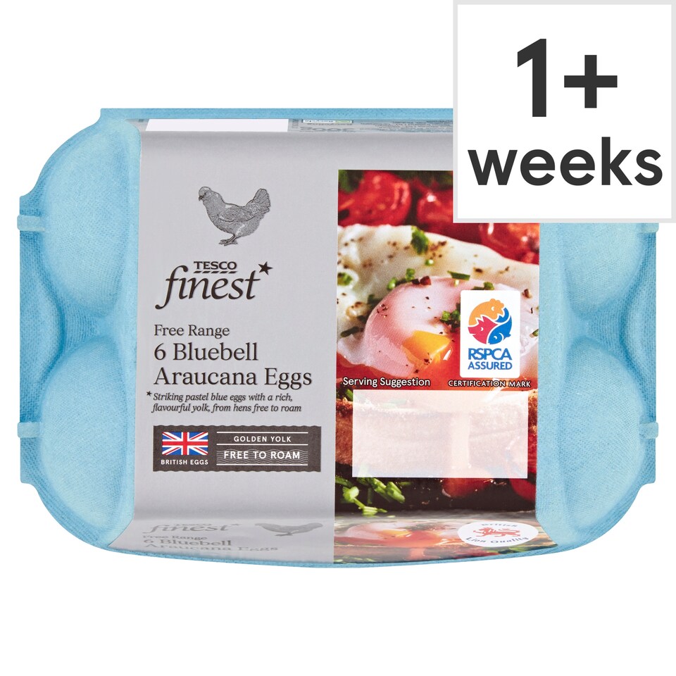 Tesco Finest Free Range Bluebell Araucana Eggs 6 Pack