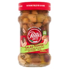 Polli Italian Salad Topper Borlotti Beans, Mushrooms and Olive in Oil 190g