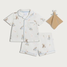 Peter Rabbit 3-Piece Pure Cotton Pyjama Set and Comforter in White
