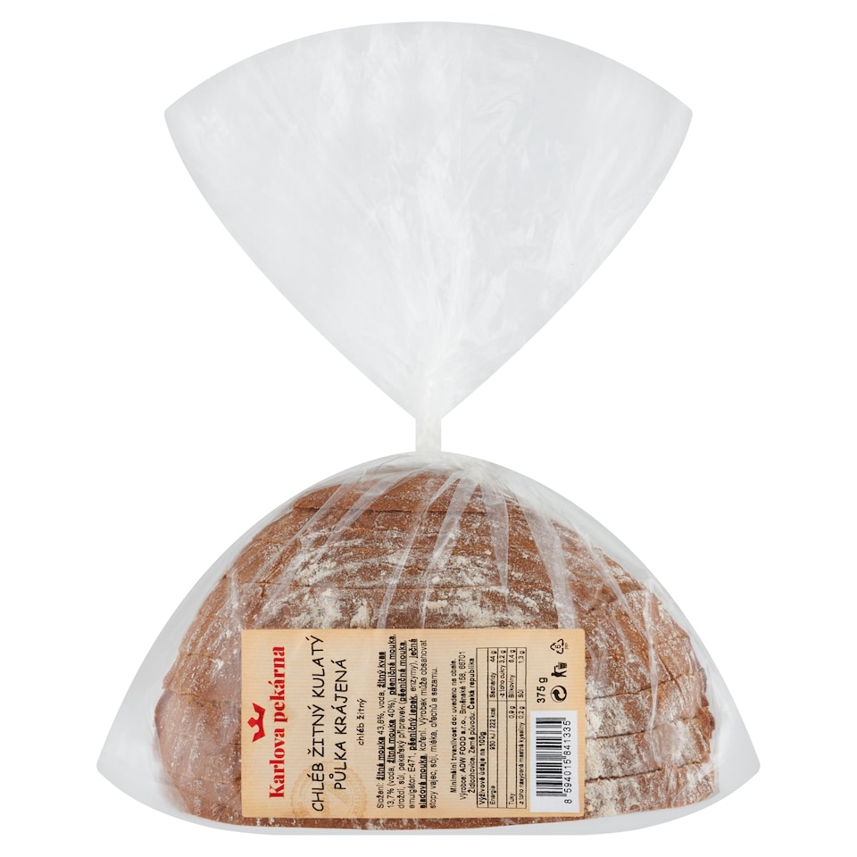 Obrázek 1 pro produkt Karlova pekárna Chléb žitný kulatý půlka krájená 375g