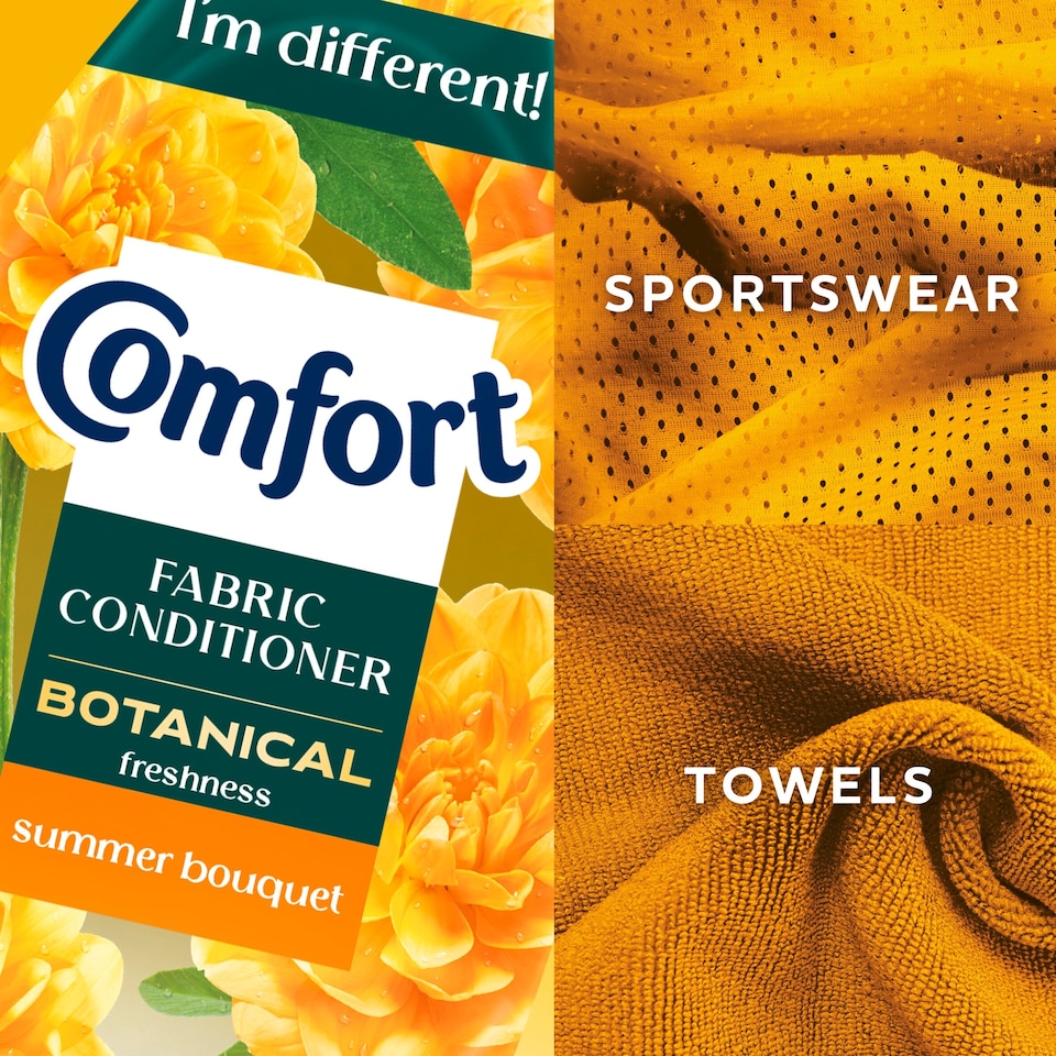image 1 of Comfort Botanical Summer Bouquet Fabric Conditioner 64 Washes 960ml