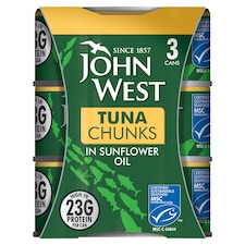 John West Tuna Chunks in Sunflower Oil 3 x 145g