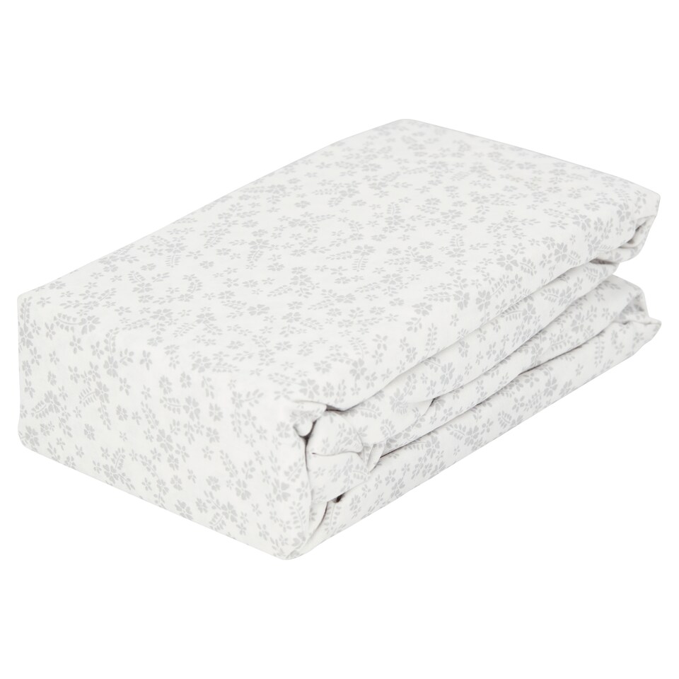 image 1 of F&F Home Bedding Poly Cotton Printed Folk Fitted Sheet King
