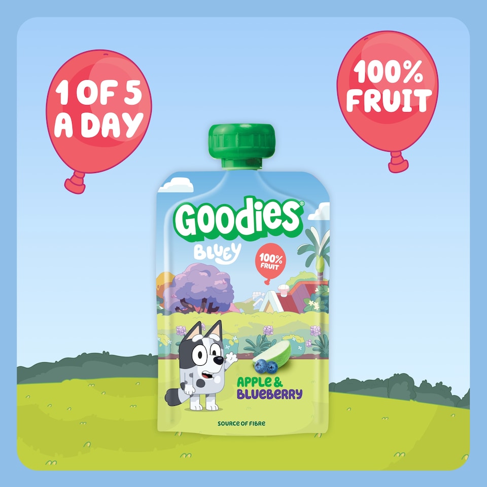 image 1 of Goodies Bluey Apple & Blueberry Pouch 4x100g