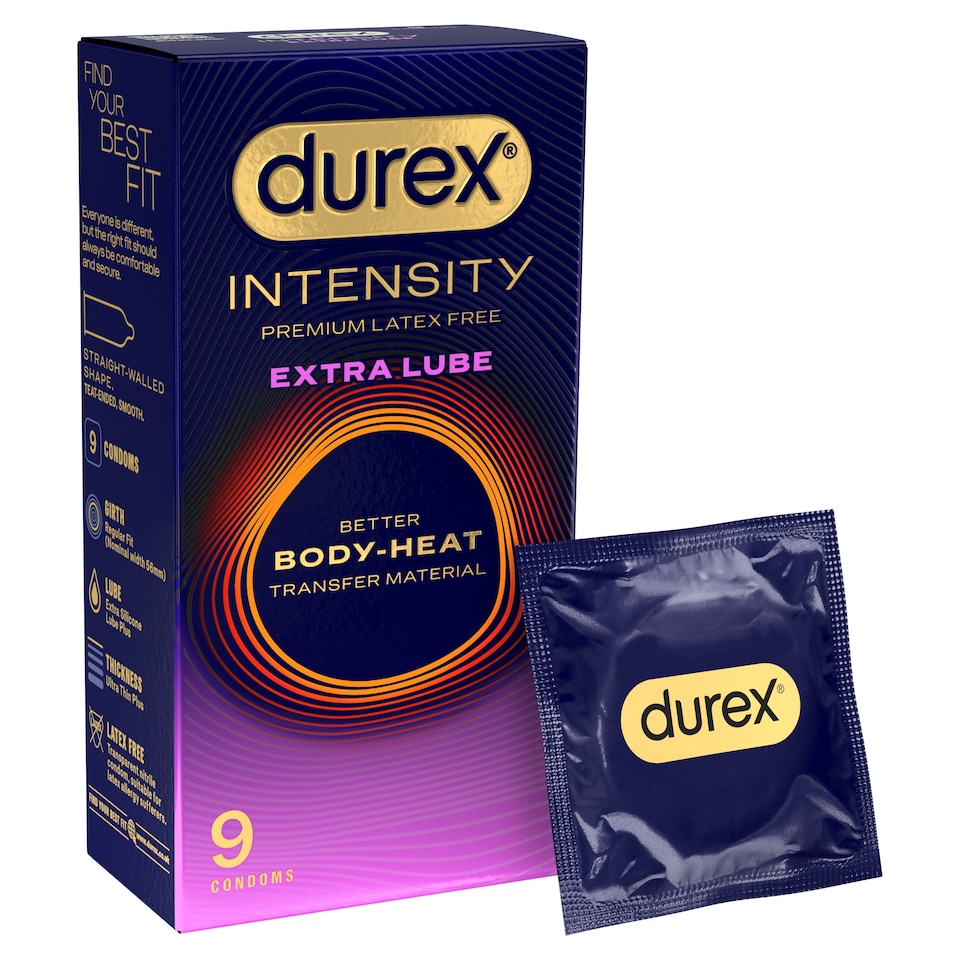 image 1 of Durex Intensity Premium Extra Lube Latex-Free Condoms 9s