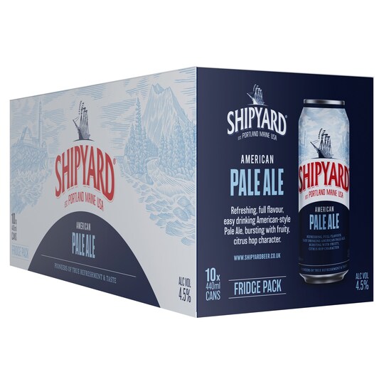 Shipyard American Pale Ale 10 X 440Ml Tesco Groceries