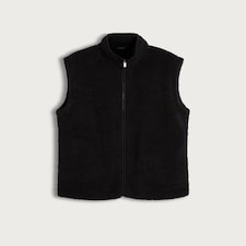 F&F Borg Textured Zip Through Gilet in Black