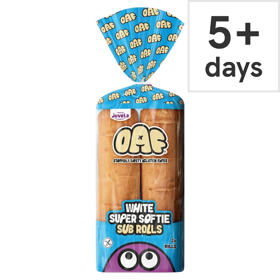 JUVELA OAF Gluten Free White Super Softie 2 Sub Rolls