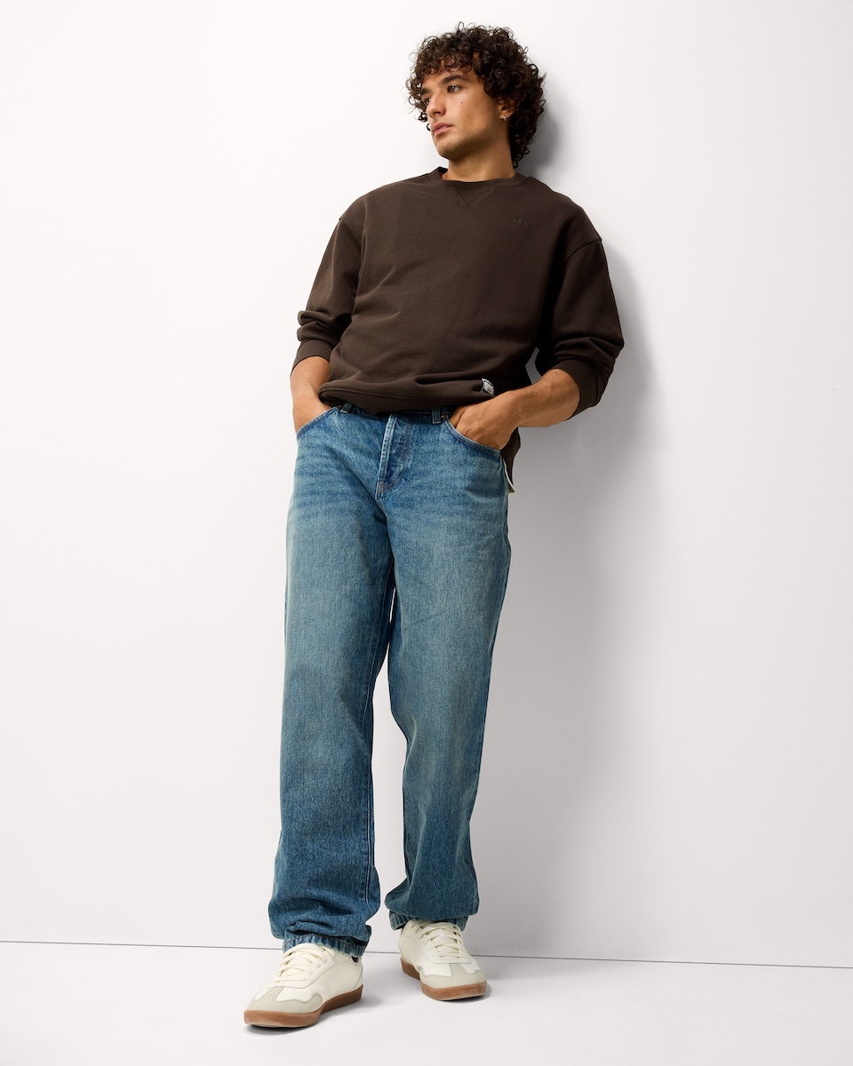 image 1 of RDA Pure Cotton Straight Leg Jeans in Blue