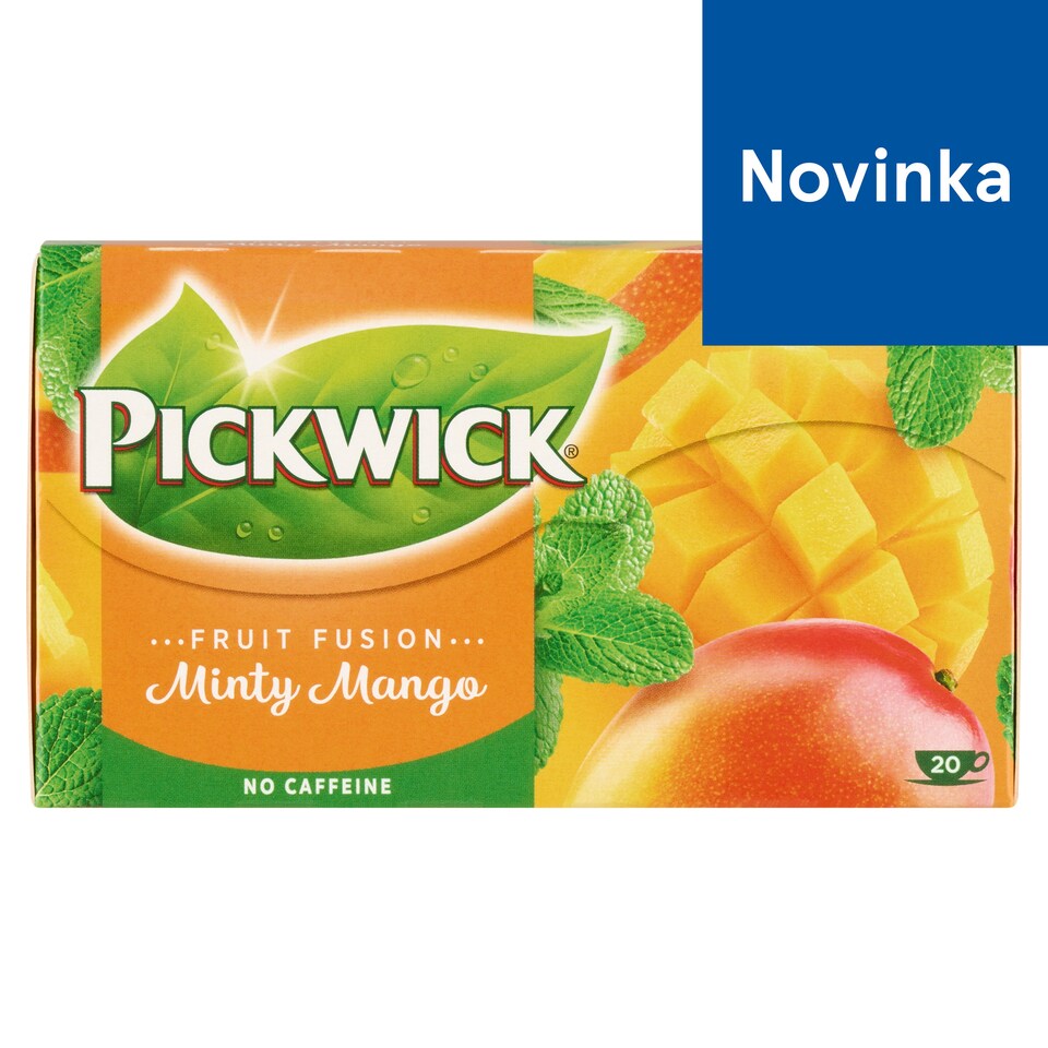 obrázok 1 z Pickwick Fruit Fusion Minty Mango ovocnobylinný čaj aromatizovaný s mätou a mangom 20 x 2 g (40 g)