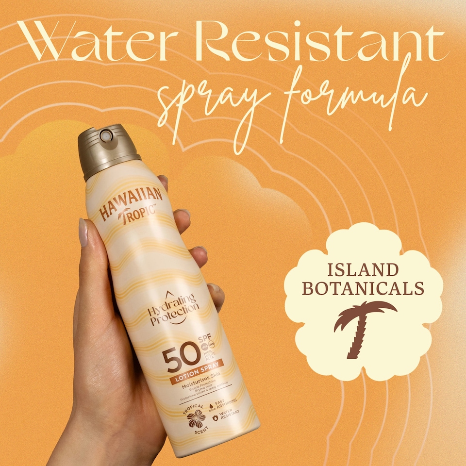 image 1 of Hawaiian Tropic Hydrating Protection Sunscreen Spray SPF 50 220ml